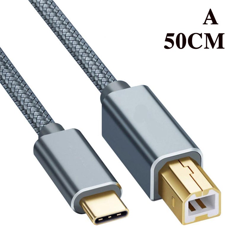 USB Type-C to USB B 2.0 Printer Cable Scanner Laptop
